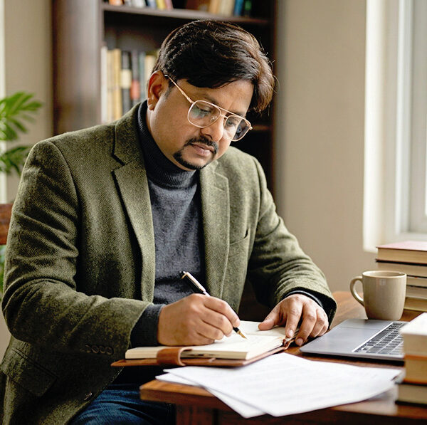 Writer_in_outfit_writing